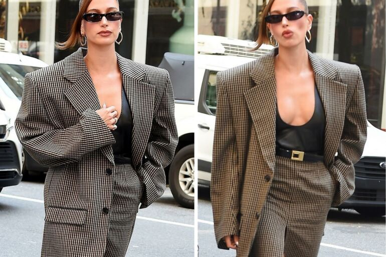 Hailey Bieber demonstruoja stilingiausią 2023 m. rudens sezono švarką: tokį užsidėtų ne kiekviena