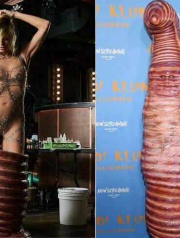 Heidi Klum apstulbino pasaulį: per Heloviną virto didžiuliu kirminu