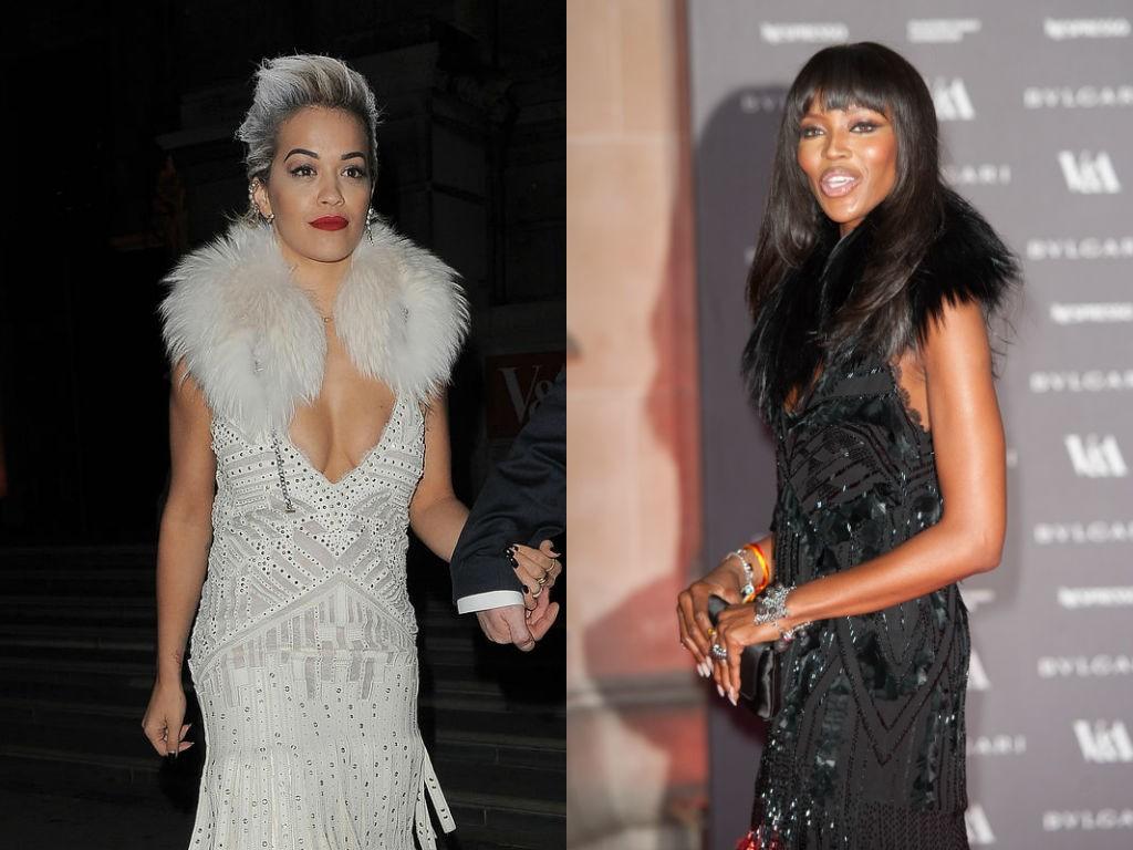 Mados nesusipratimas: Rita Ora ir Naomi Campbell pasirodė vienodomis suknelėmis(FOTO)