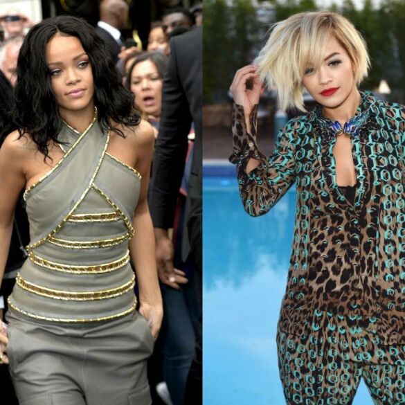 N-18: Rita Ora ir Rihanna stojo į „nuogų“ suknelių dvikovą(FOTO)