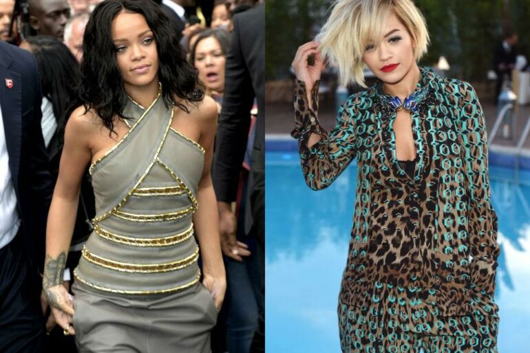 N-18: Rita Ora ir Rihanna stojo į „nuogų“ suknelių dvikovą(FOTO)