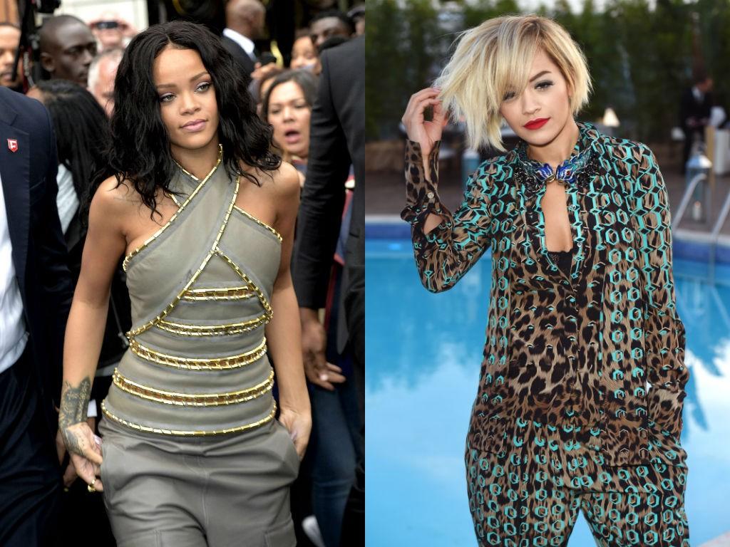 N-18: Rita Ora ir Rihanna stojo į „nuogų“ suknelių dvikovą(FOTO)