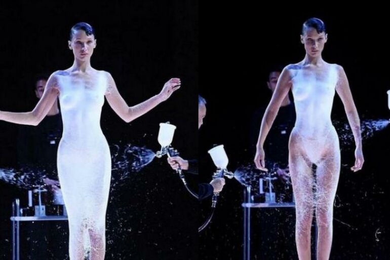 Neįtikėtinas reginys: Paryžiaus mados savaitės podiumu žengė Bella Hadid