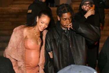 Nėštukės stilius: atlikėjos Rihanna aprangos pasirinkimai mados renginiui - oda ir kailis