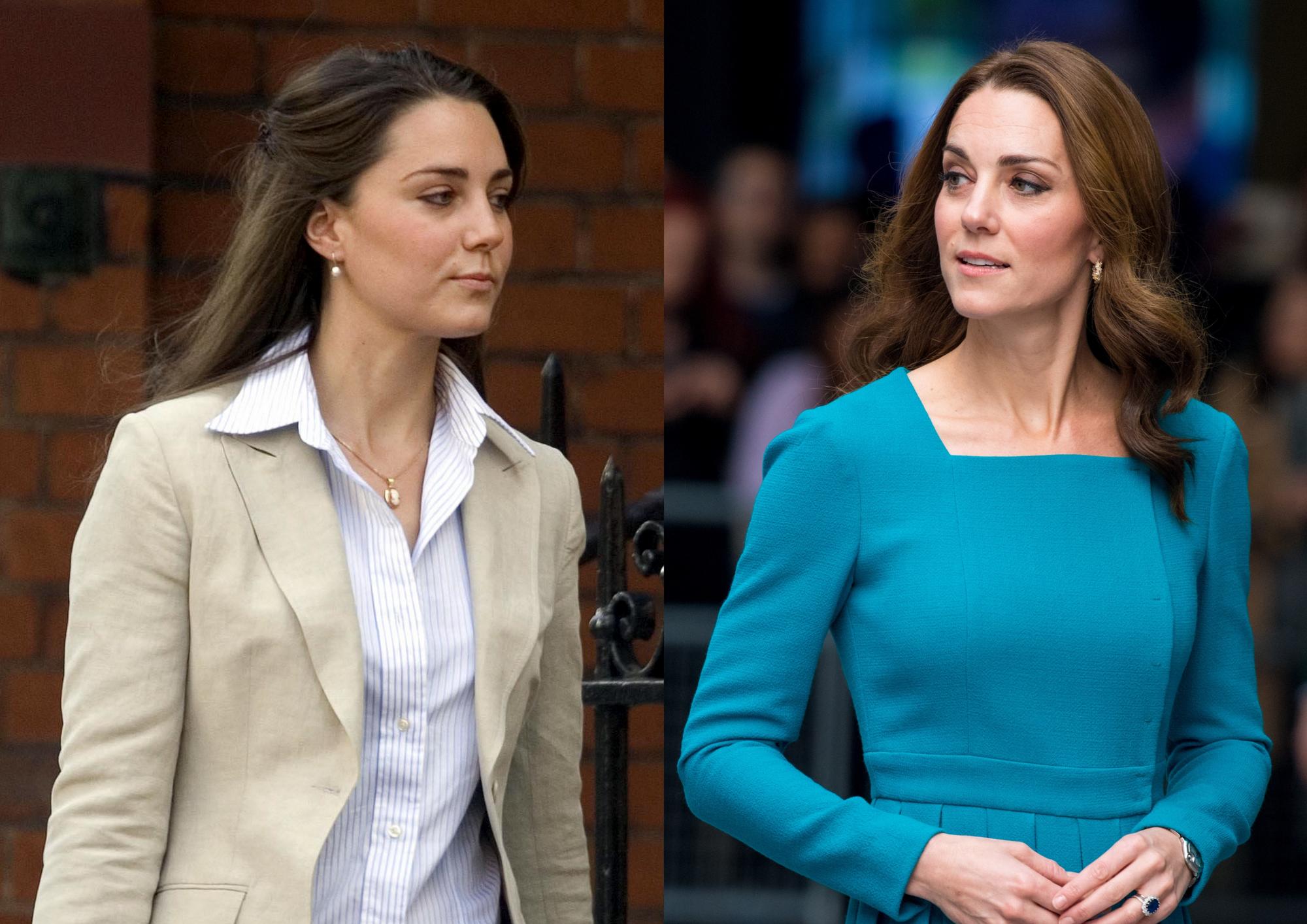 Tada ir dabar: kaip bėgant metams keitėsi elegantiškosios Kembridžo hercogienės Kate Middleton stilius?